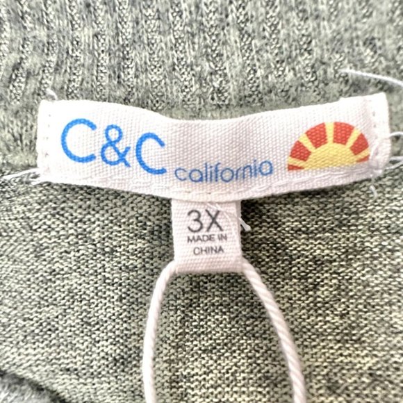 C&C California Sweater Women's 3X Olive Mock Turtleneck Long Sleeve Hi Low Hem L - Picture 6 of 9
